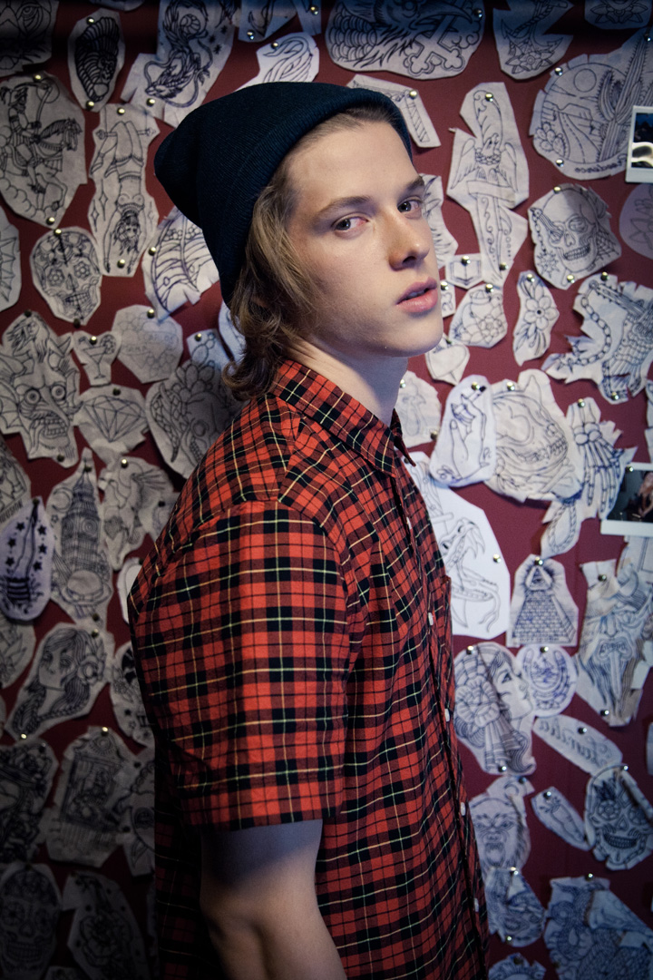 Beanie and shirt from Topman, Jeans from Diesel