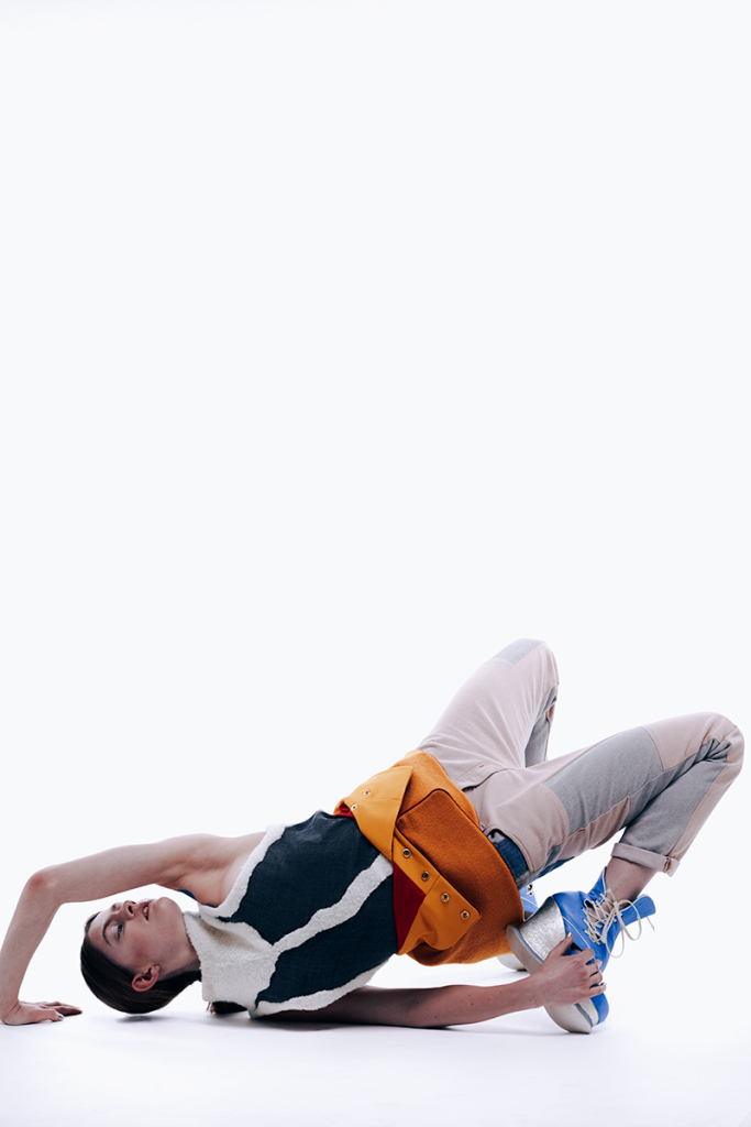 Top: Homo Consommatus, Skirt: Nicola Brindle, Pants: McQ by Alexander McQueen, Shoes: Natacha Marro.