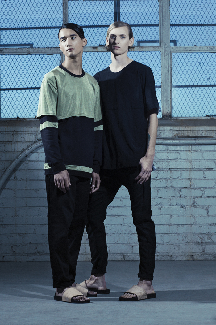 KURT (LEFT) Green and black shirt: Merwe Mode Black trousers: Merwe Mode Sandals : Merwe Mode GAVIN (RIGHT) Black shirt: Merwe Mode Black trousers: Merwe Mode Sandals: Merwe Mode