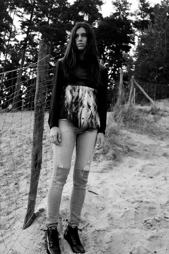 Blouse: LEAF Smoky Blouse, Top: LEAF Vegan Leather Top, Jeans: LEVI'S WOMEN RED TAB 721 HIGH RISE SKINNY Beach Spray, Shoes: Dr. Martens 6 Eye Boot