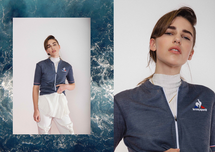 White Roll neck: UNIF T Shirt: Le Coq Sportif White Trousers: Shao Yen Necklace: Models Own 