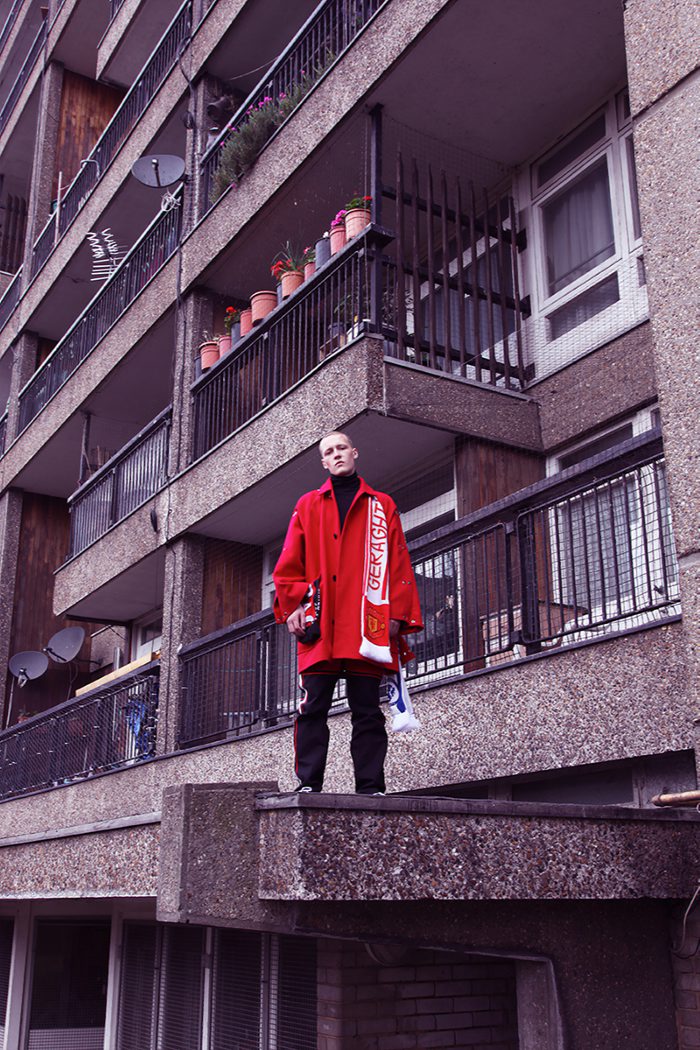 Jacket: James Geraghty Top: FILA UK Trousers: Kappa Shoes: KTZ