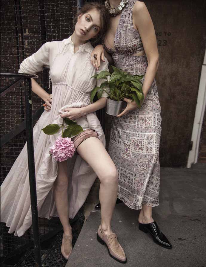 Pink dress and shorts by Three Graces Pink shoes by Sol Sana Fantasy 70’ dress by Millie Mackintosh Necklace by Sorcha Black shoes by Sol Sana