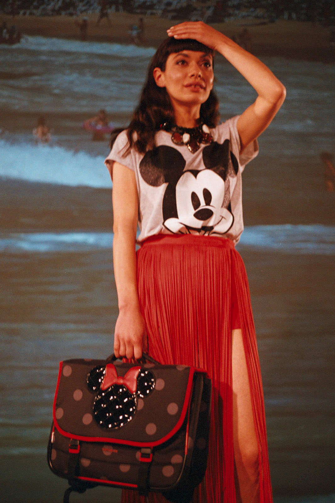 Necklace – Weekend Max Mara Skirt – Elisabetta Franchi Sandals - Massimo Zardi T-shirt – Montego Bag - Samsonite