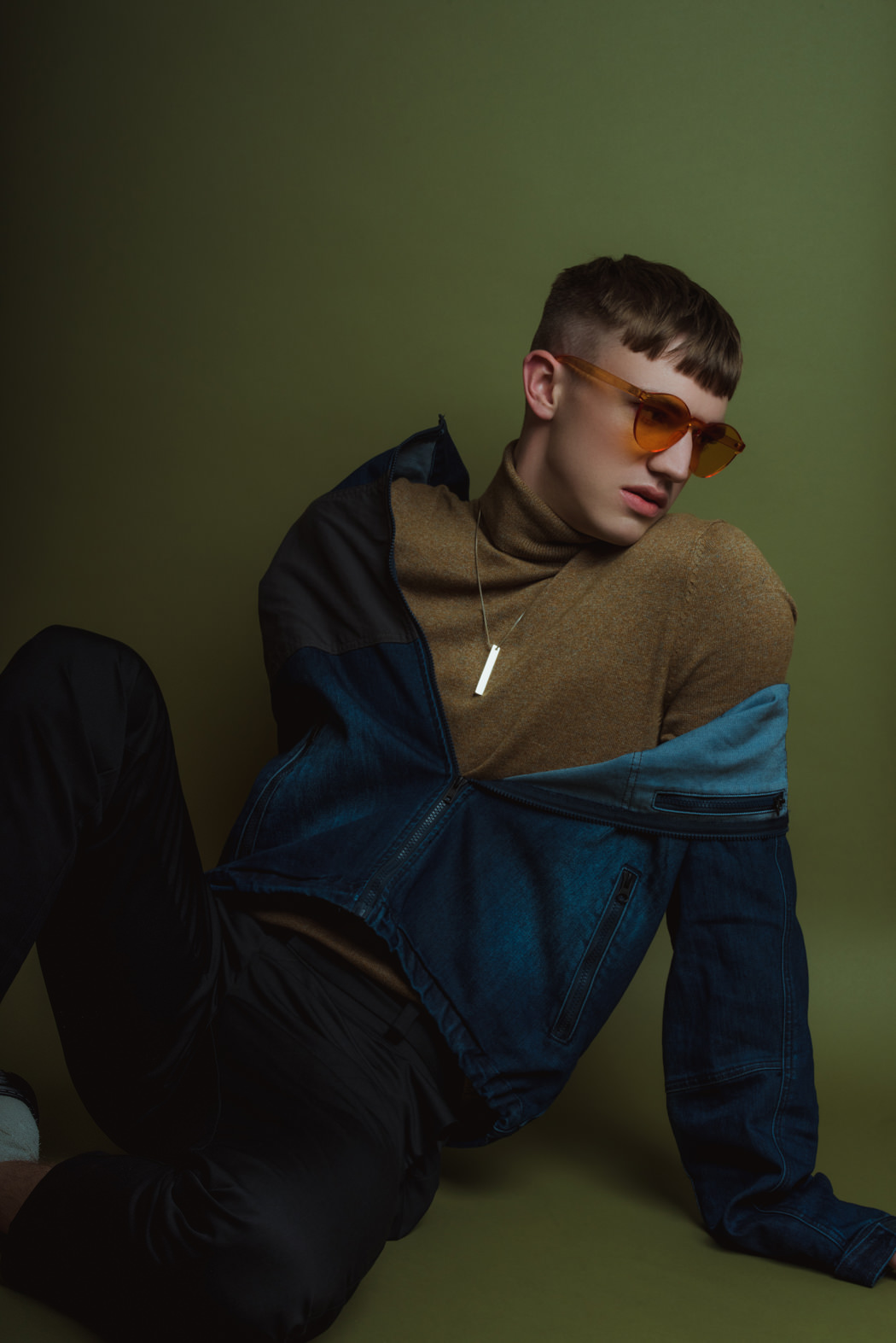 Jacket by Manatash Turtle Neck by Calvin Klein Pants by Wood Wood Pendant by The Sum Vintage sunglasses Shoes by Dr. Marten's