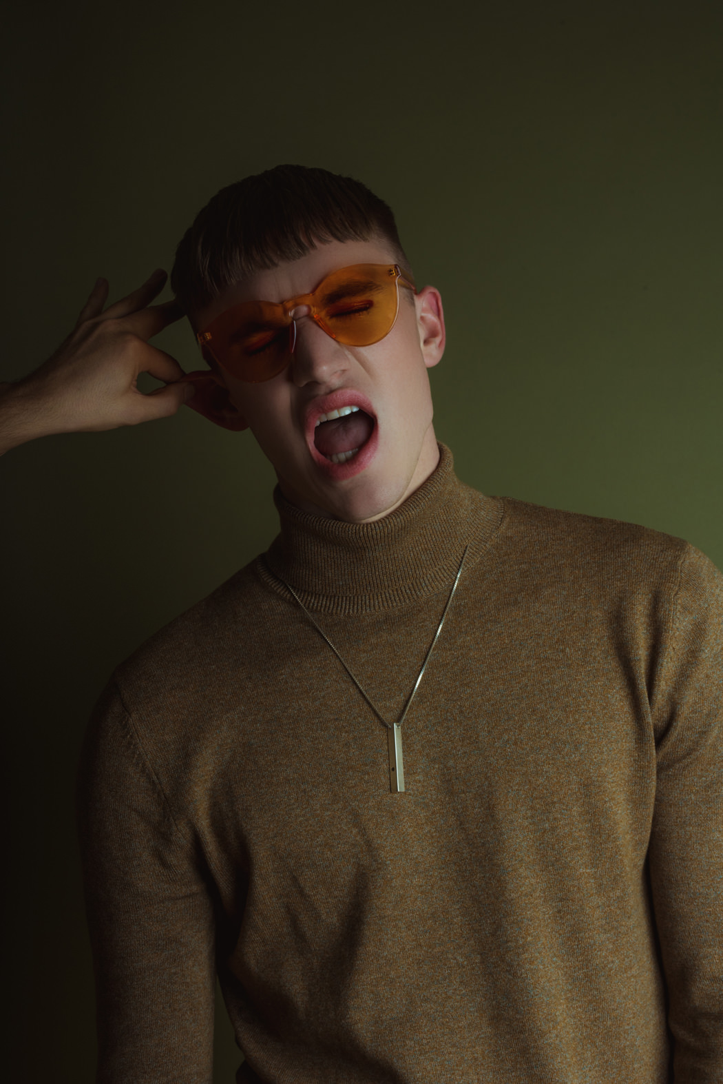 Jacket by Manatash Turtle Neck by Calvin Klein Pants by Wood Wood Pendant by The Sum Vintage sunglasses Shoes by Dr. Marten's