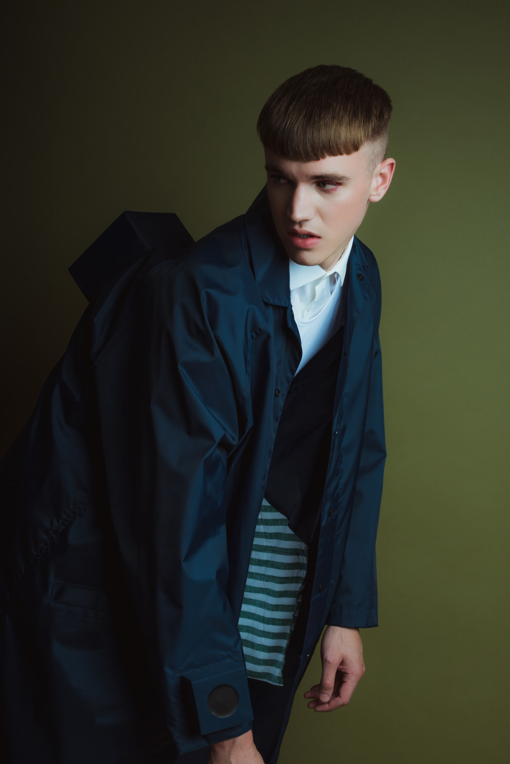 Trench Coat by Collect Call Oxford Shirts by Acne Studios Tank Top by Machus Pants by Raf Simons  Shoes by Adidas