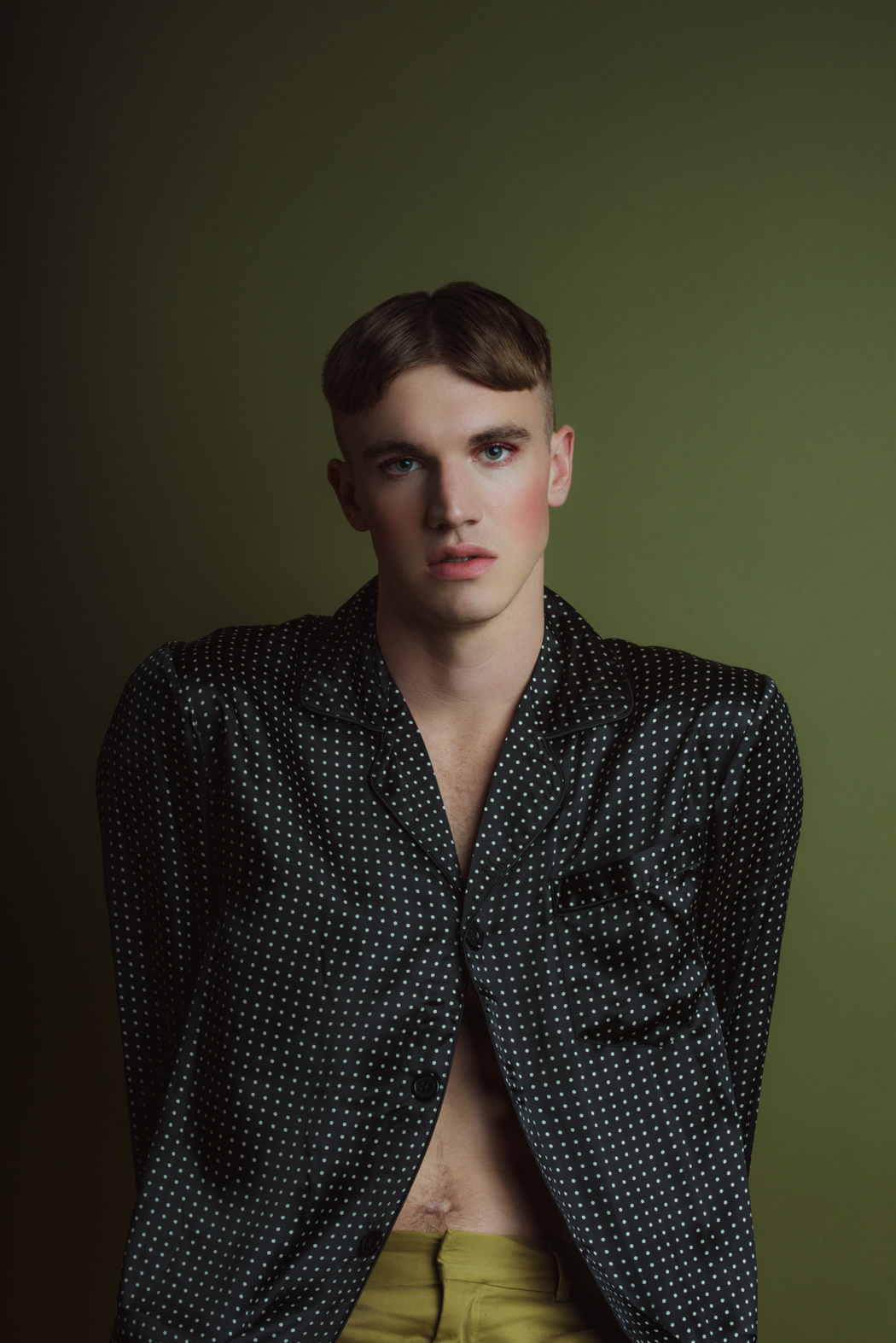 Silk Pajamas by Sterling Majestic Chino's by Dickies Slides by Gucci Wrist Cuff by The Sum 