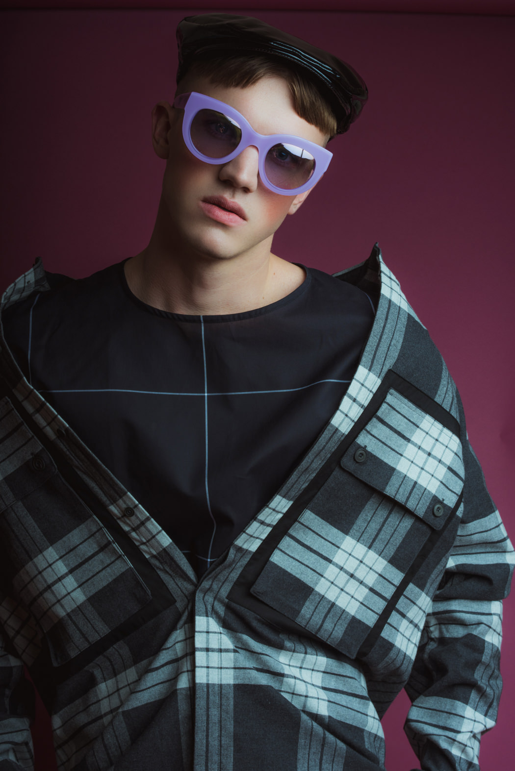 Longsleeve shirt by Helmut Lang  T-shirt by Etudes Studio Pants by Wood Wood Hat by Alexander Wang X Kangol Sunglasses by Sicky Shoes by Nike