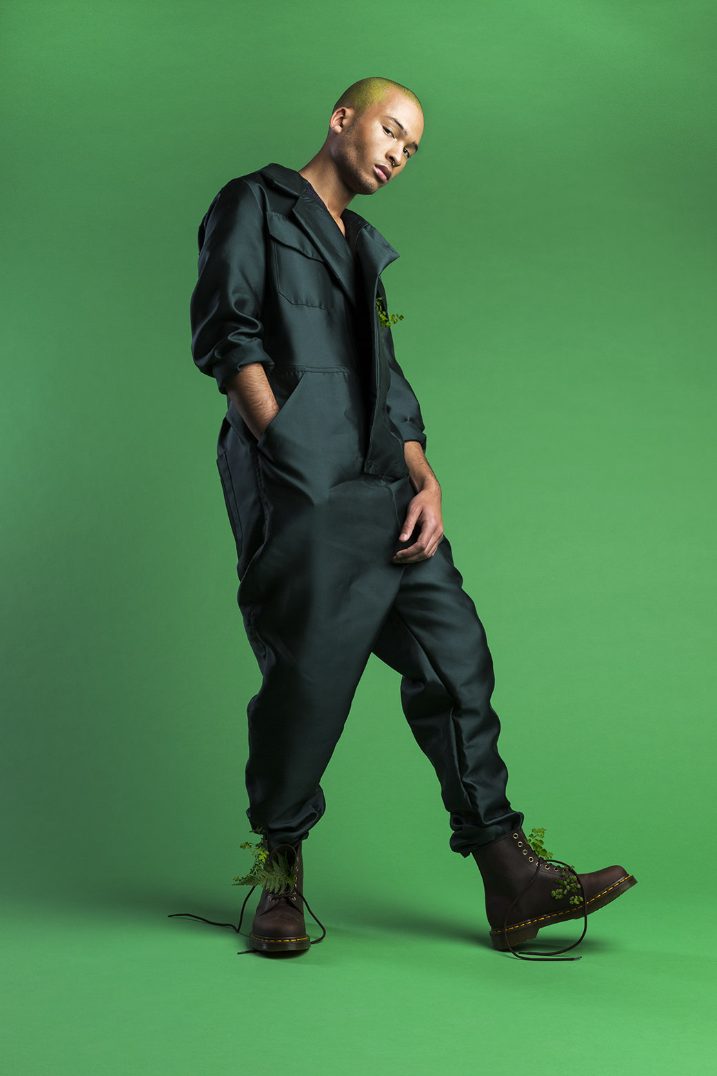 Jumpsuit: Gabrielle Leavesley Shoes: Dr. Martens